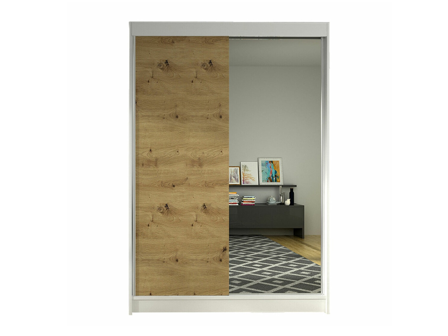 Armoire Closico Salvor I (Blanc + Chêne Artisan)