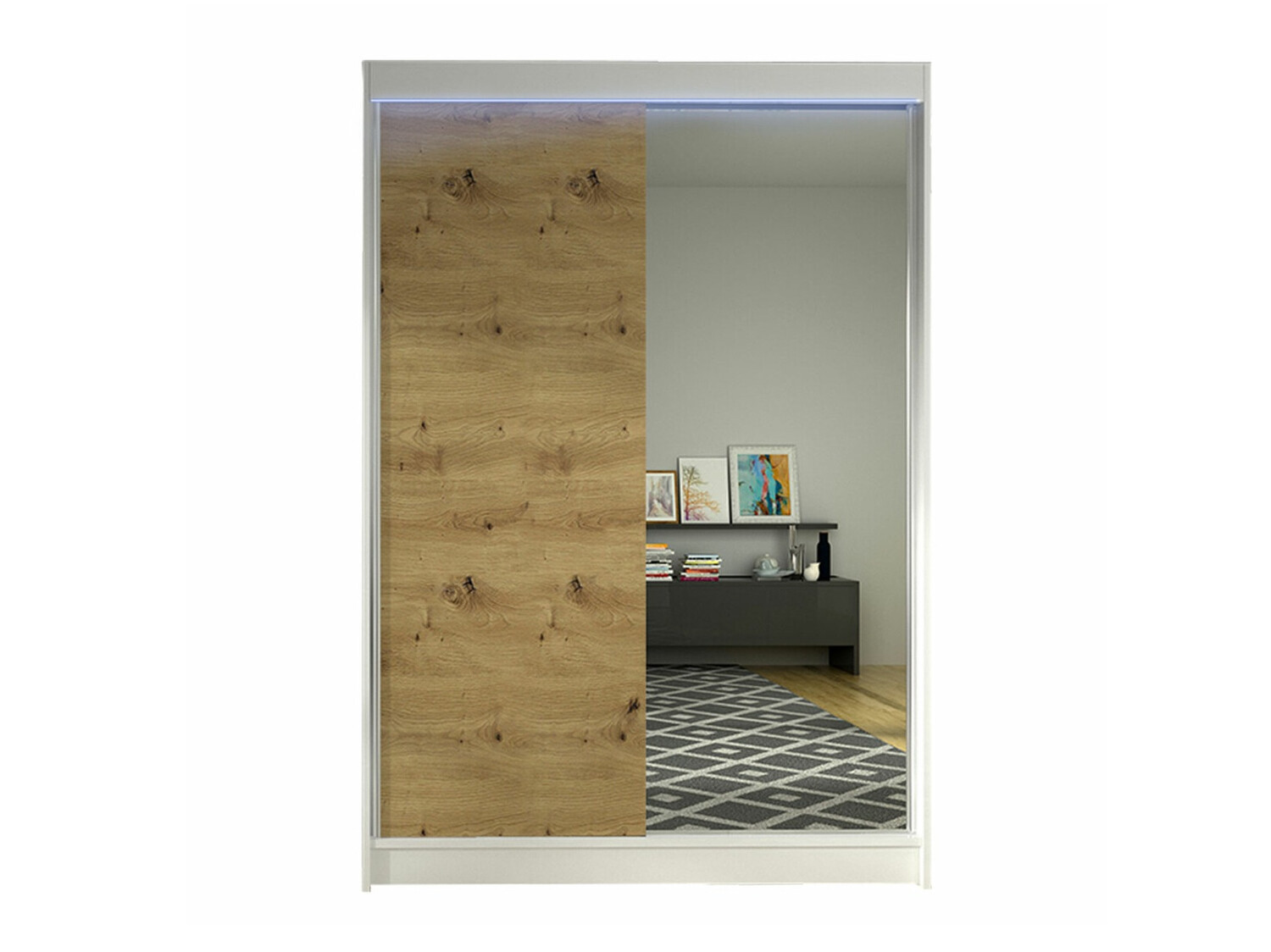 Armoire Closico Salvor I (Blanc + Chêne Artisan)