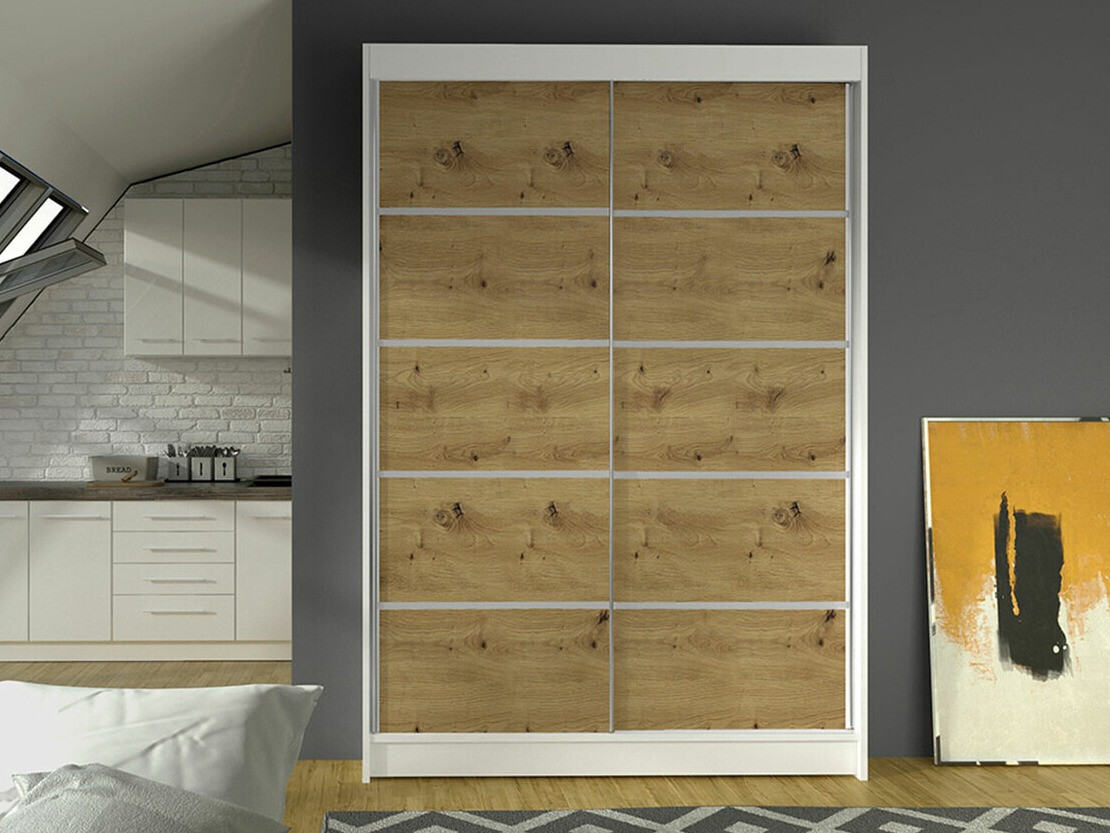 Armoire Closico Salvor IV (Blanc + Chêne Artisan)