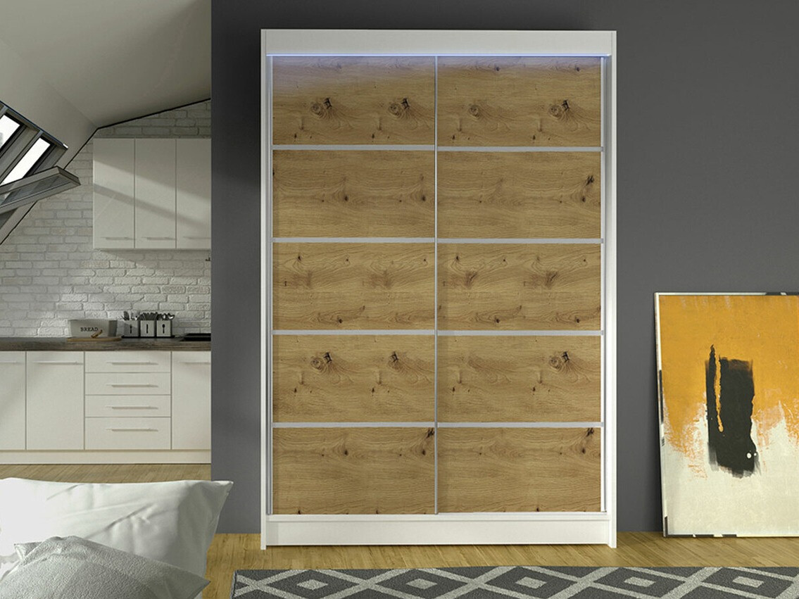 Armoire Closico Salvor IV (Blanc + Chêne Artisan)