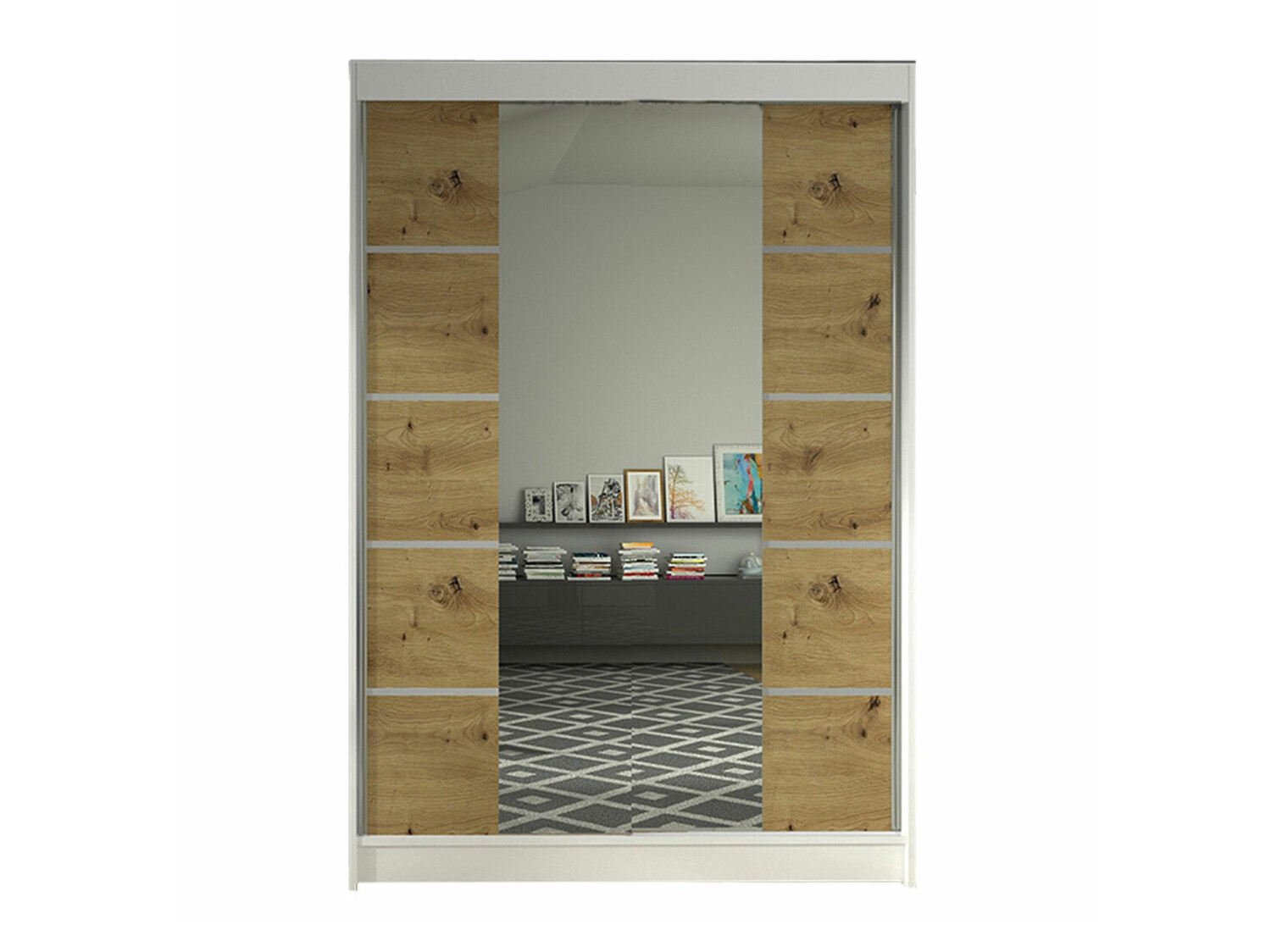 Armoire Closico Salvor V (Blanc + Chêne Artisan)