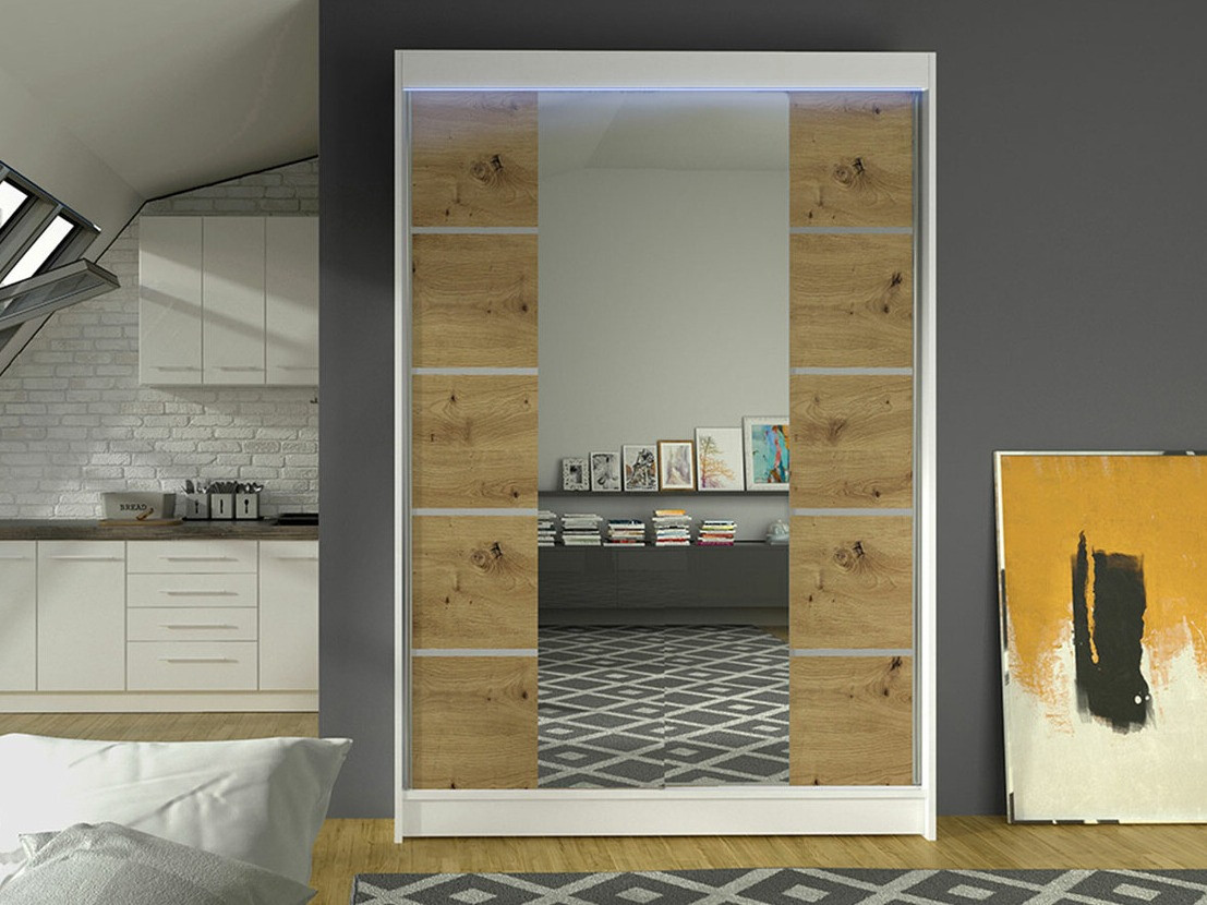 Armoire Closico Salvor V (Blanc + Chêne Artisan)
