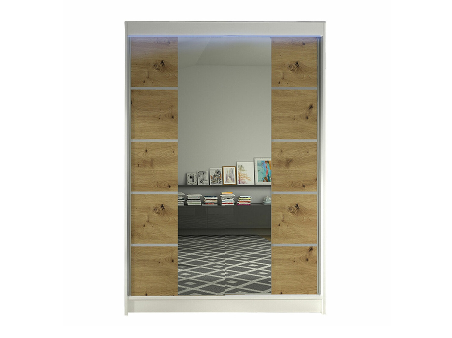 Armoire Closico Salvor V (Blanc + Chêne Artisan)