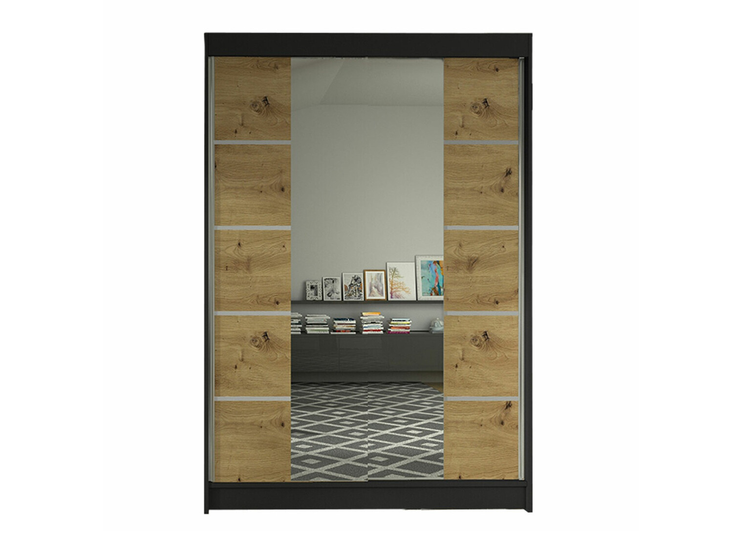 Armoire Closico Salvor V (Noir + Chêne Artisan)