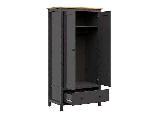 Armoire Sordoro 119 (Graphite + Chêne Artisan)