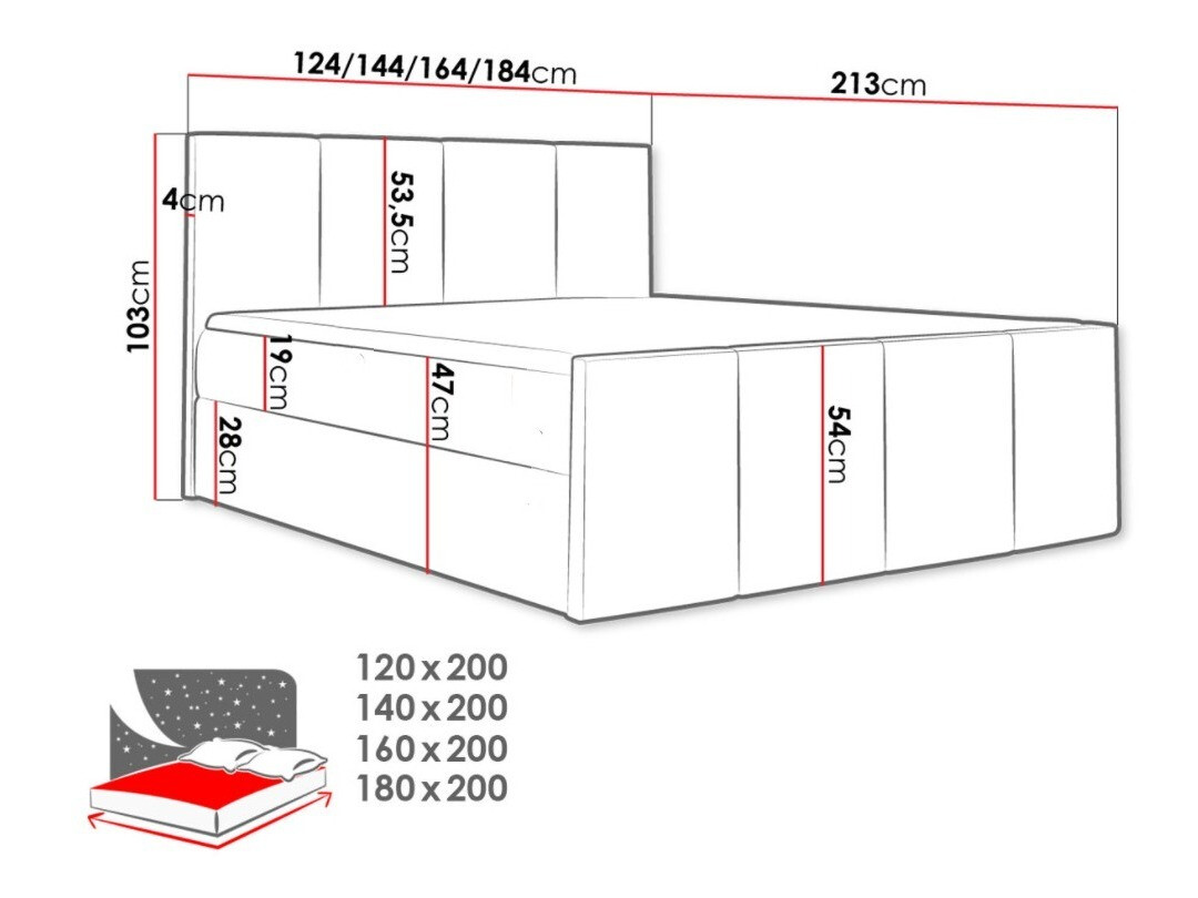 Lit boxspring Ventus (Ikar 01)