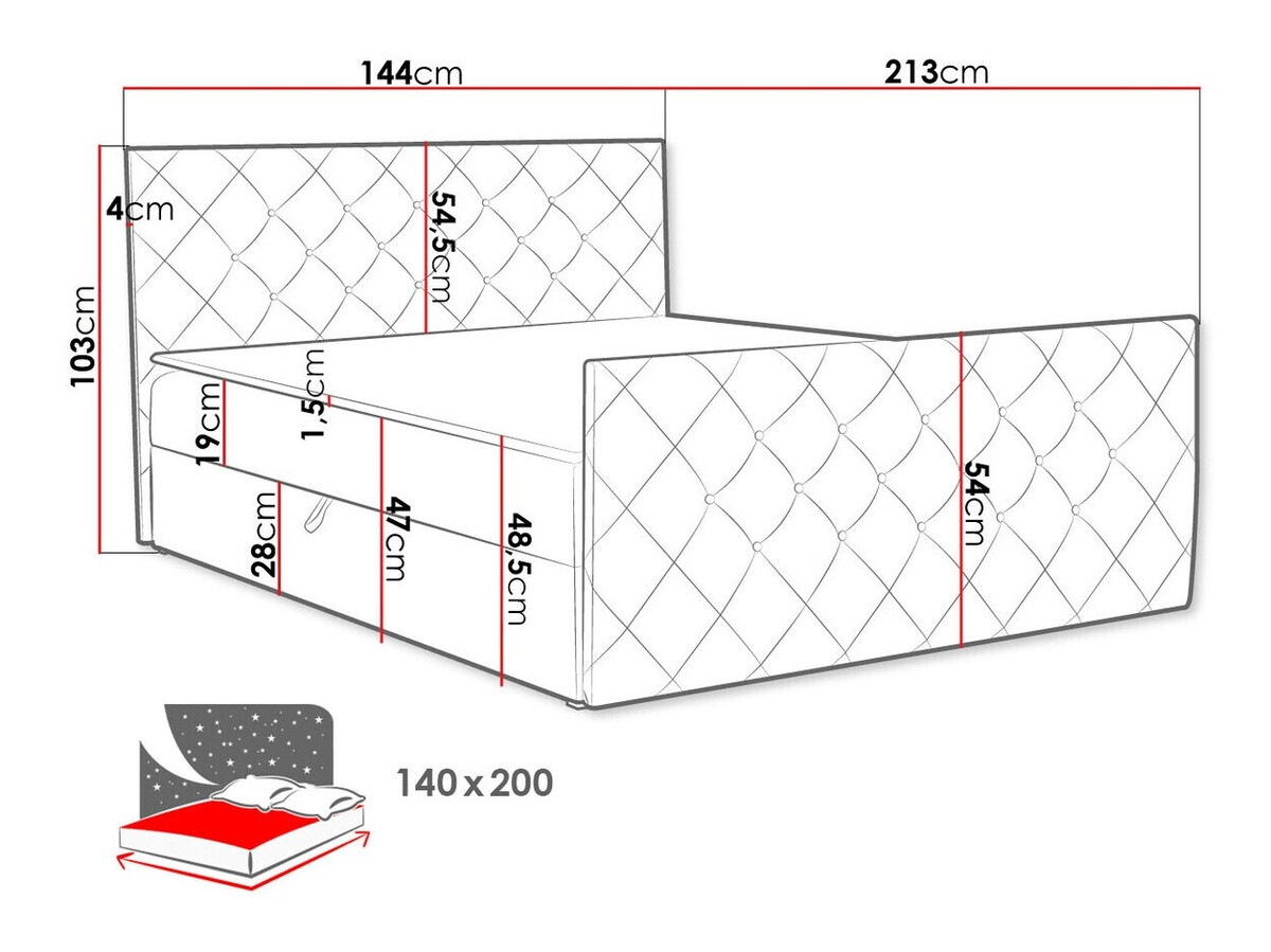 Lit boxspring Carmen (Magic Velvet 2208)