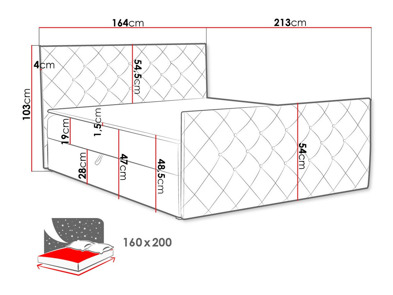 Lit boxspring Carmen (Amor Velvet 4303)