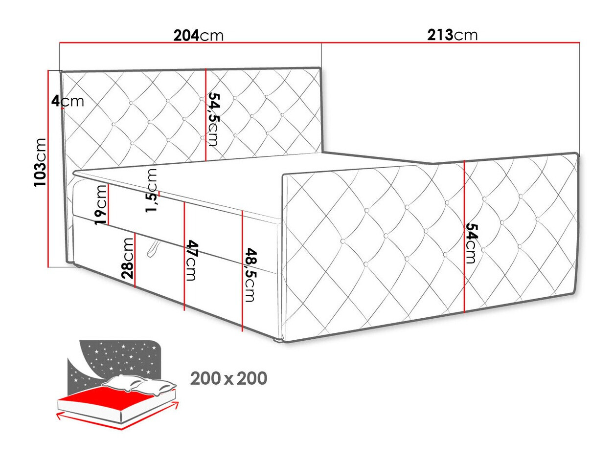 Lit boxspring Carmen (Amor Velvet 4303)