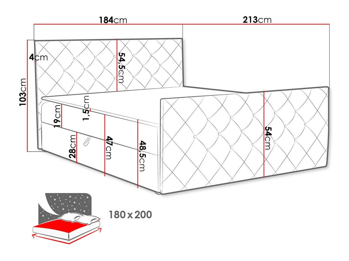 Lit boxspring Carmen (Amor Velvet 4318)