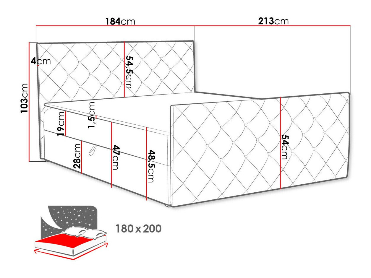 Lit boxspring Carmen (Magic Velvet 2260)