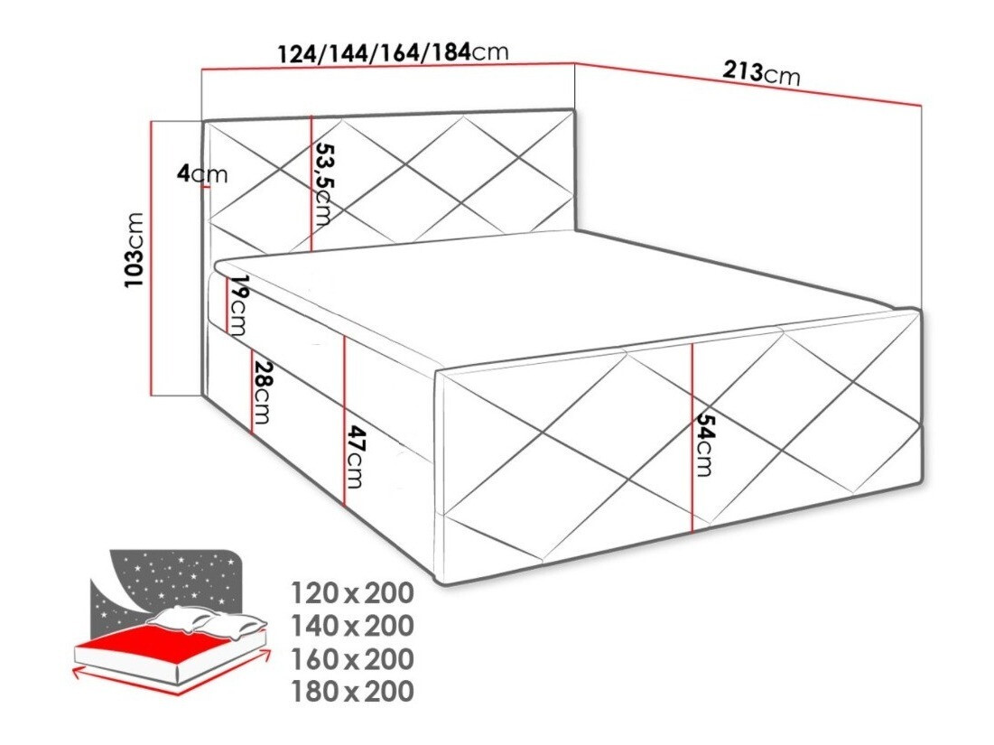 Lit boxspring Mons (Kameleon 59)