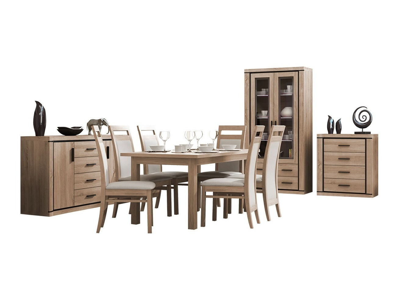 Ensemble de salon Lorelie 123 (Sonoma chêne)
