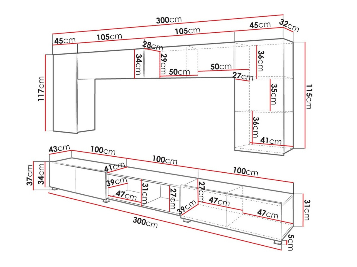 Ensemble de salon Remus XXIII (Noir + Noir brillant + Chêne Artisan)