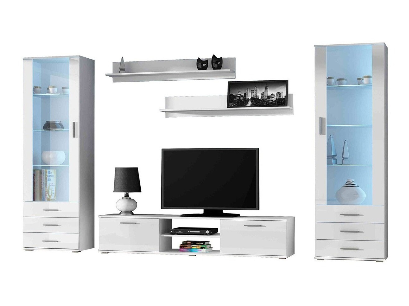 Ensemble de salon Tornola 109 (Blanc + Blanc brillant)