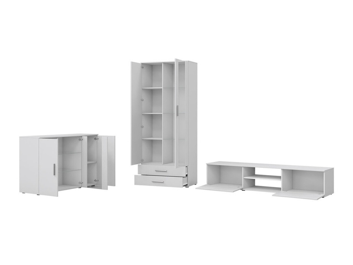 Ensemble de salon Tornola 116 (Blanc + Blanc brillant)