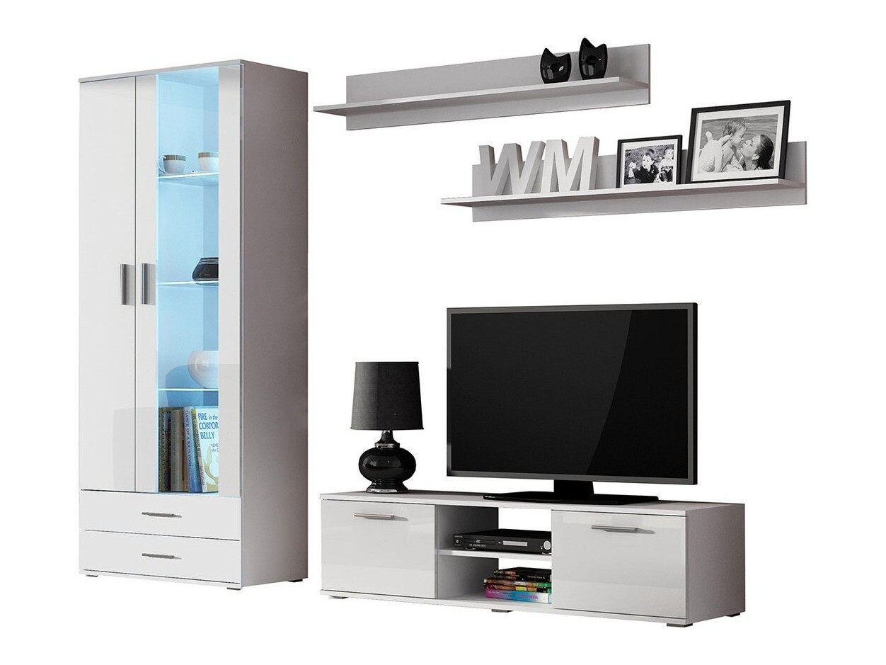 Ensemble de salon Tornola 117 (Blanc + Blanc brillant)