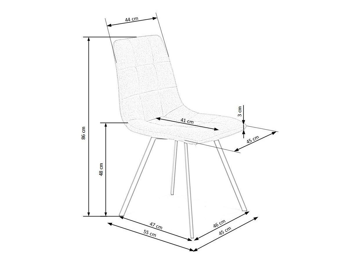 Chaise Houston 899 (Gris + Noir)
