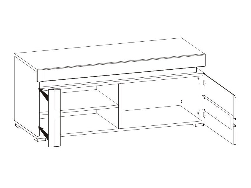 Meuble TV Revelmi 100 (Blanc brillant + Blanc)