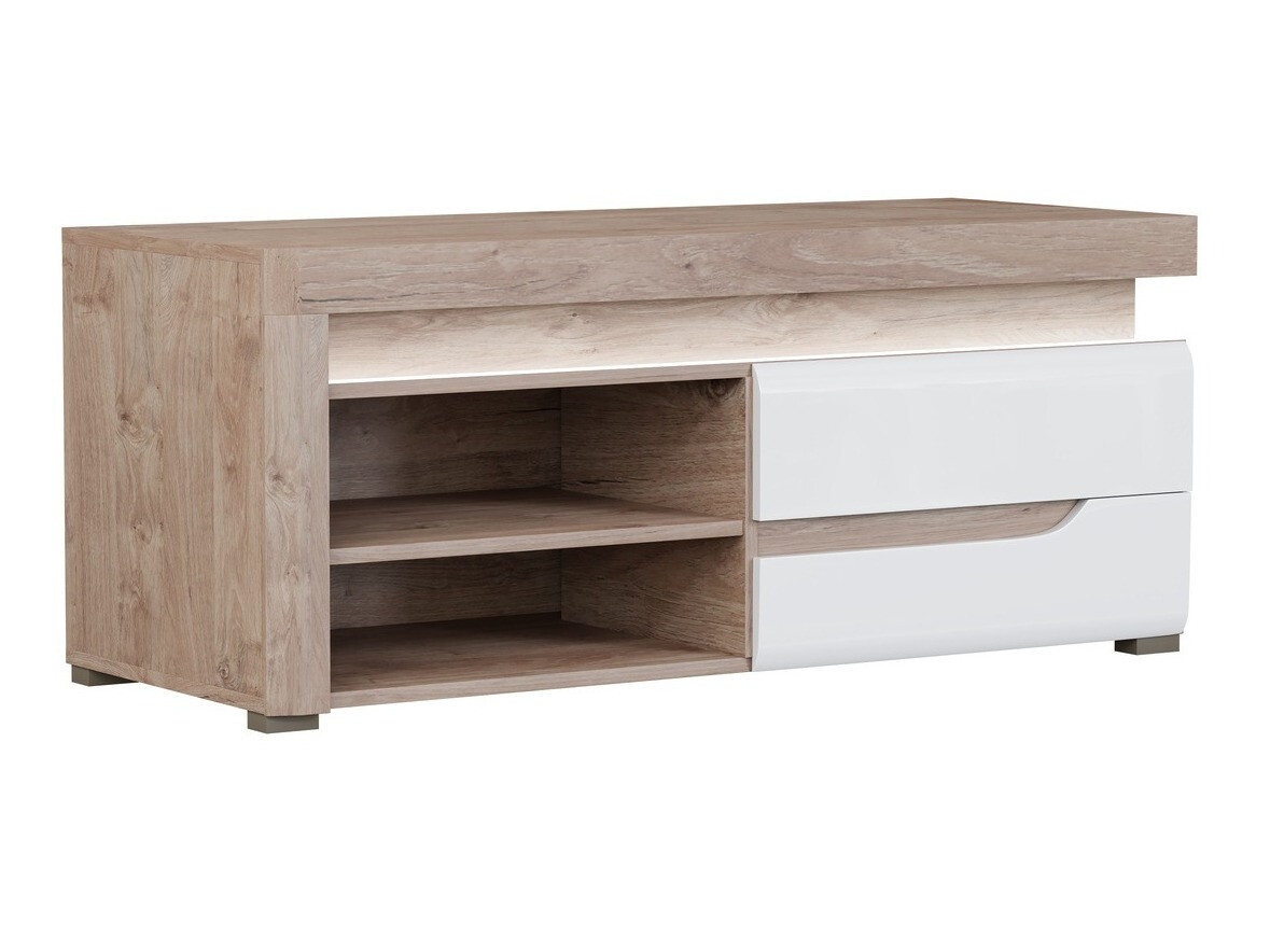 Meuble TV Revelmi 100 (Chêne + Blanc brillant)