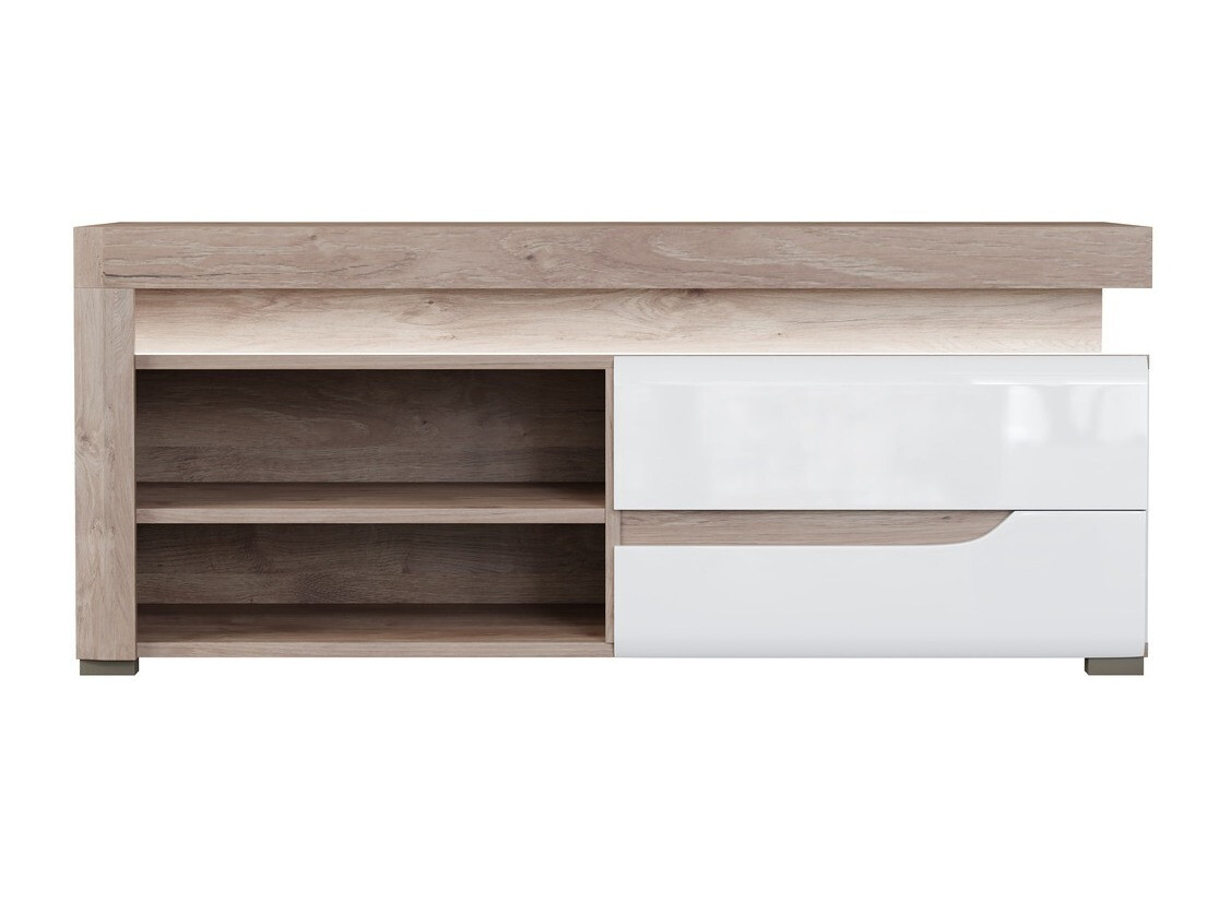 Meuble TV Revelmi 100 (Chêne + Blanc brillant)