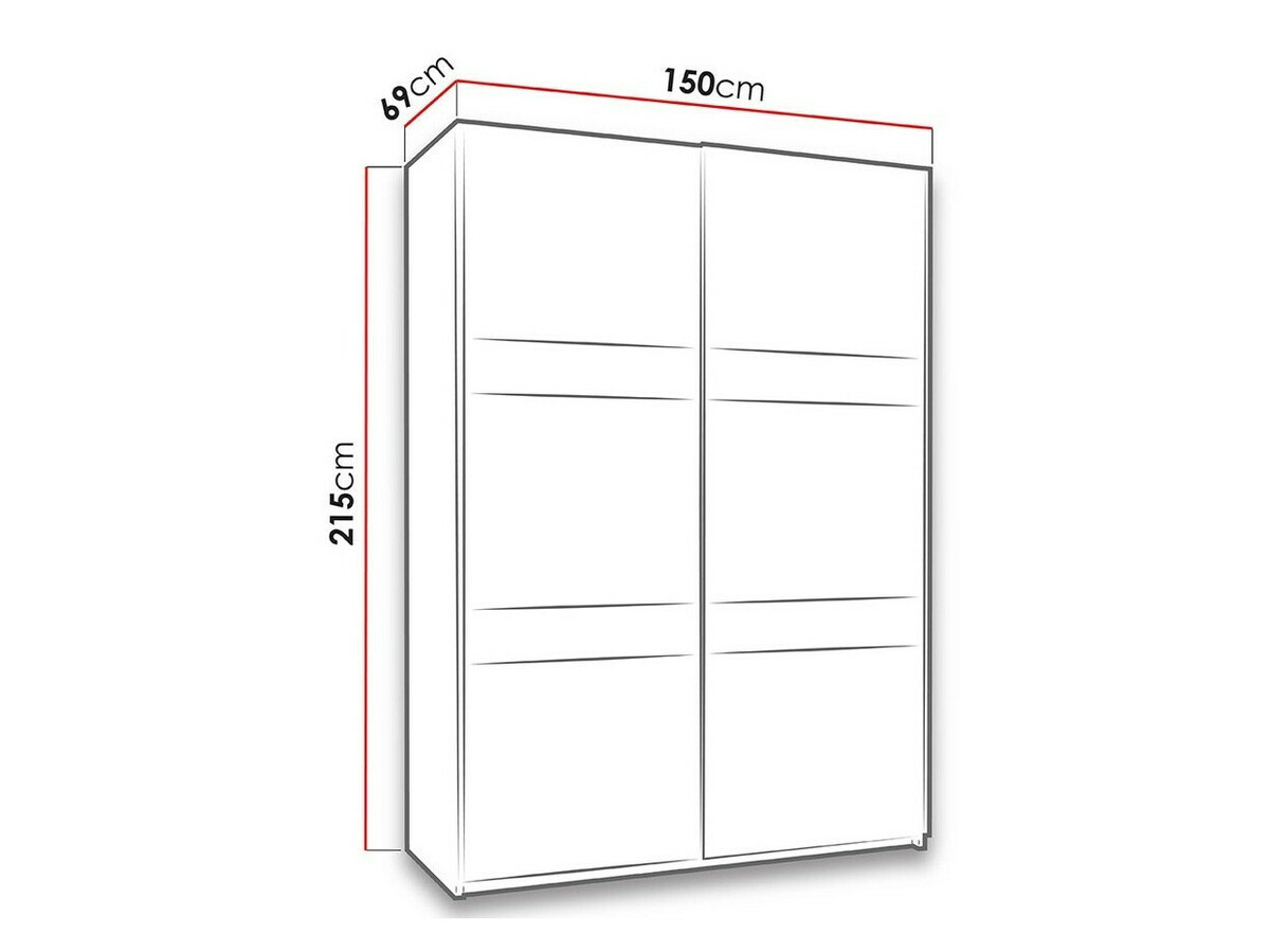 Armoire Fivelbo 109 (Chêne blanchi + Graphite brillant)