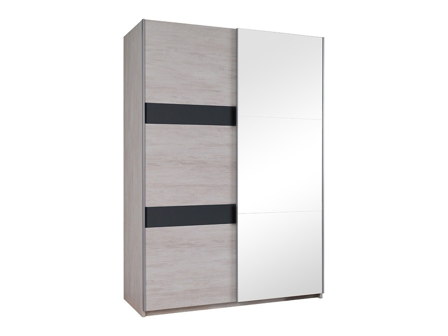 Armoire Fivelbo 109 (Chêne blanchi + Graphite brillant)