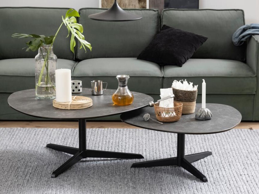 Table basse Norsica 293 (Gris foncé + Noir)