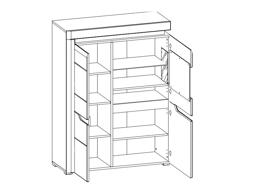 Buffet Revelmi 104 (Chêne + Blanc brillant)