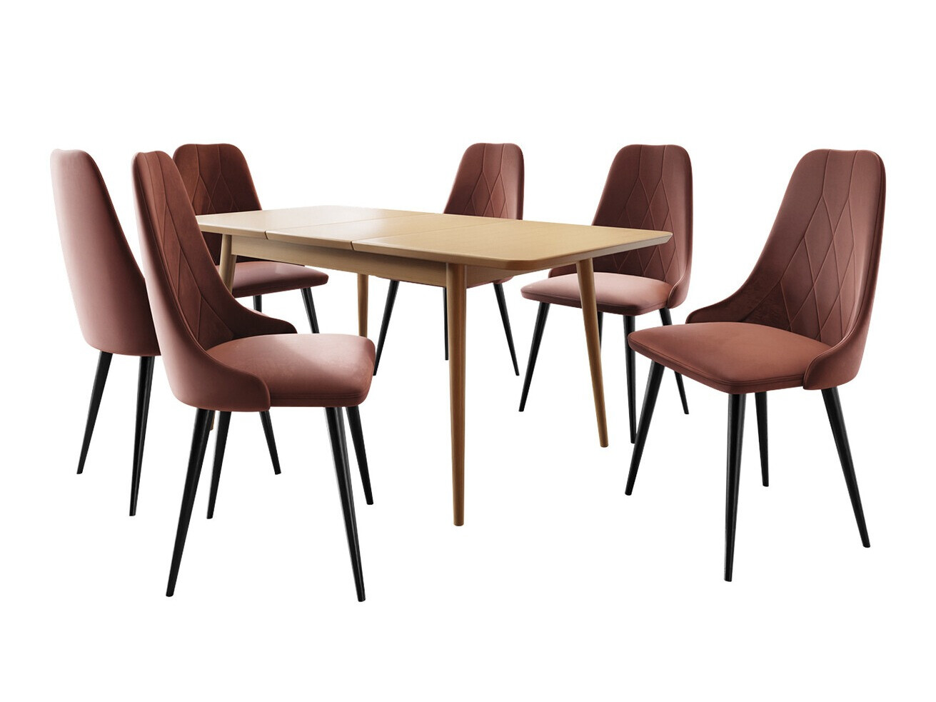 Salle à manger complète Racine 125 (Marron)
