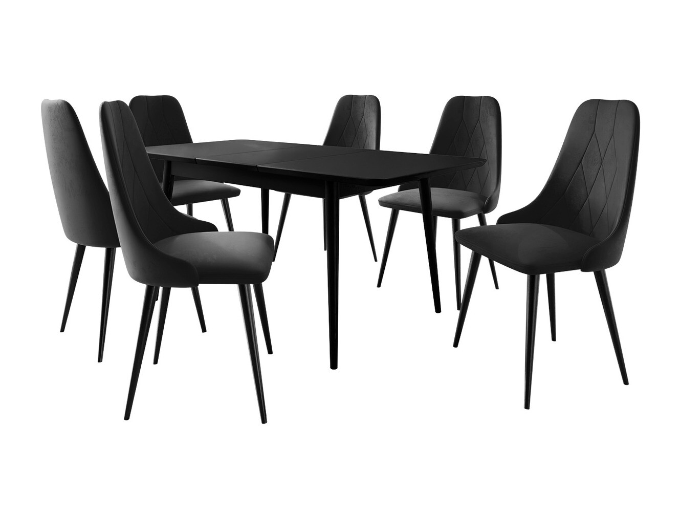 Salle à manger complète Racine 125 (Noir)