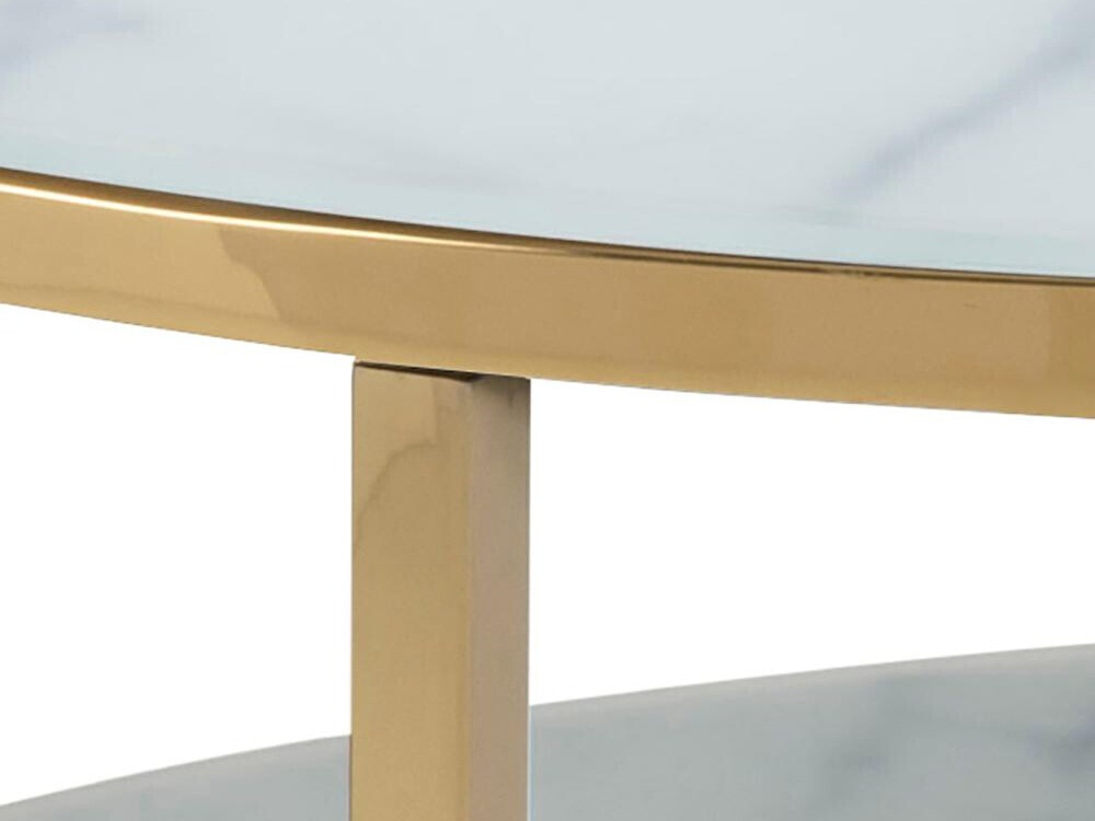 Table basse Norsica 554 (Doré + Marbre blanc)