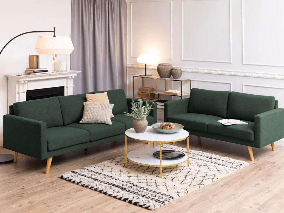 Table basse Norsica 554 (Doré + Marbre blanc)
