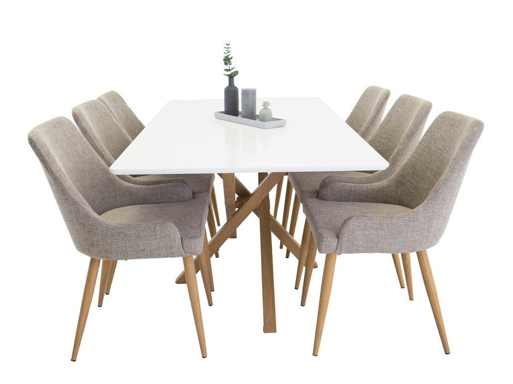 Table Dallas 193 (Blanc + chêne)