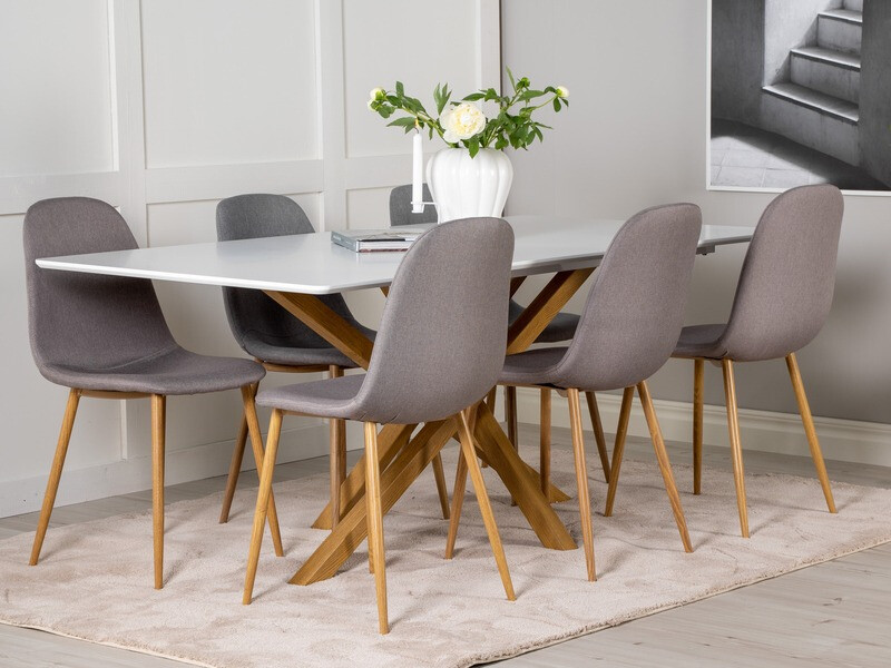 Table Dallas 193 (Blanc + chêne)