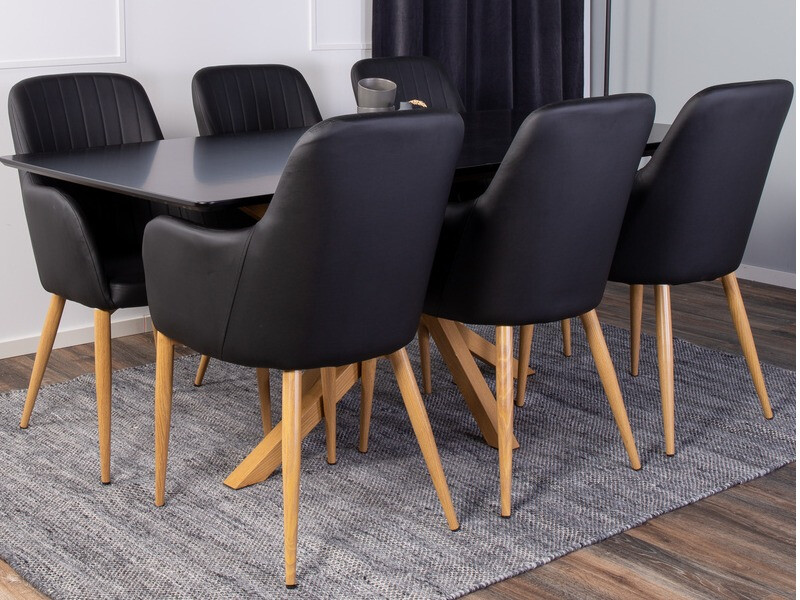 Table Dallas 193 (Noir + chêne)