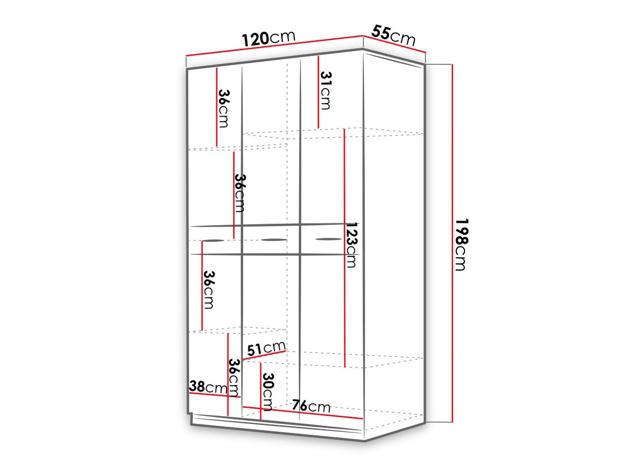 Armoire Campus (Blanc + Blanc brillant)