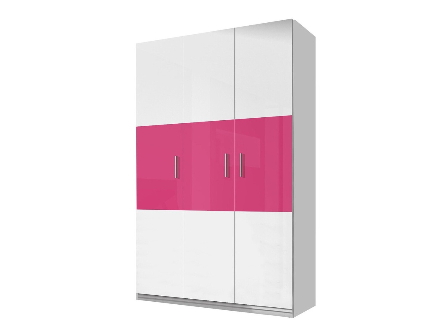 Armoire Campus I (Blanc + Blanc brillant + Rose brillant)