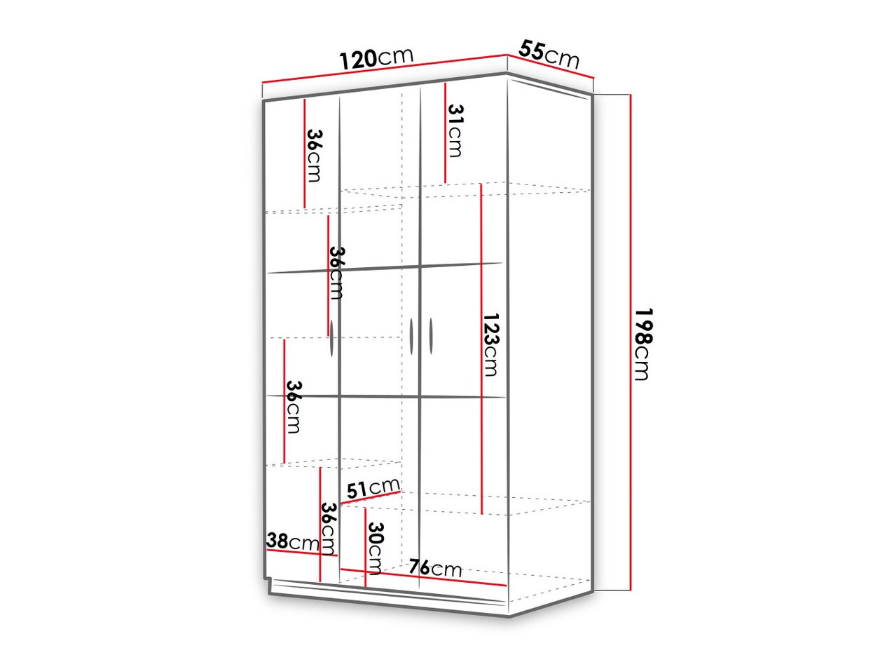 Armoire Campus I (Blanc + Blanc brillant)