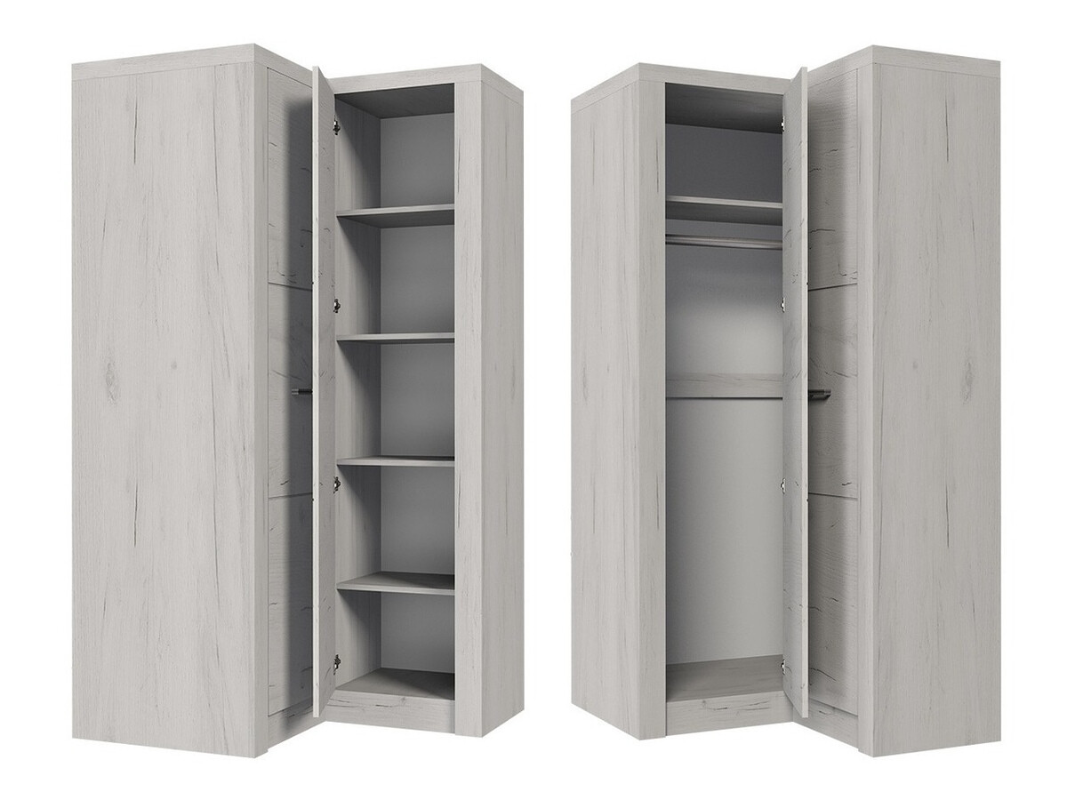 Armoire d'angle Serfeno 110 (Artisanat blanc)