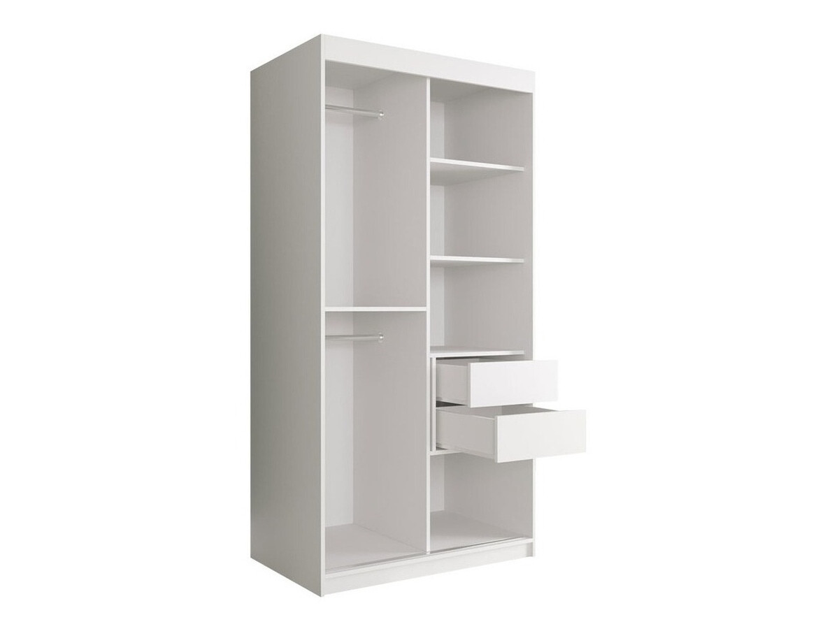 Armoire Hartford 252 (Noir mat + Marbre blanc)