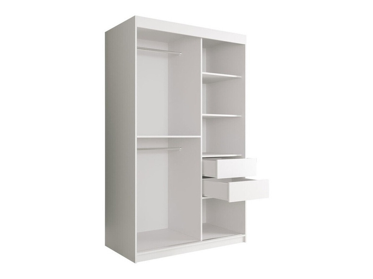 Armoire Hartford 259 (Mat blanc + Marbre noir)