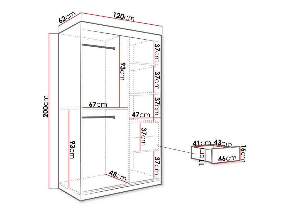 Armoire Hartford 259 (Mat blanc + Marbre noir)