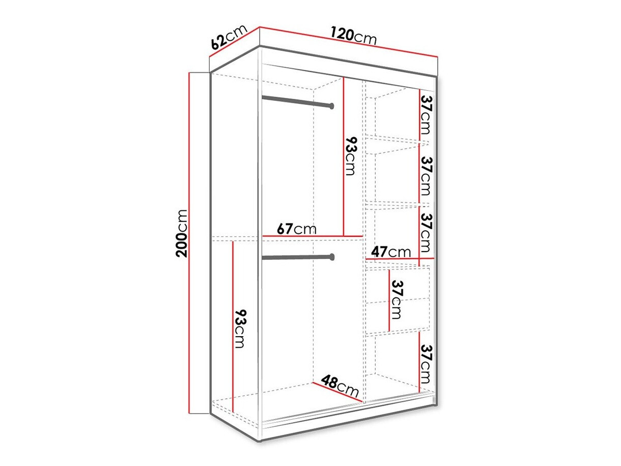Armoire Hartford 241 (Noir mat + Marbre noir)