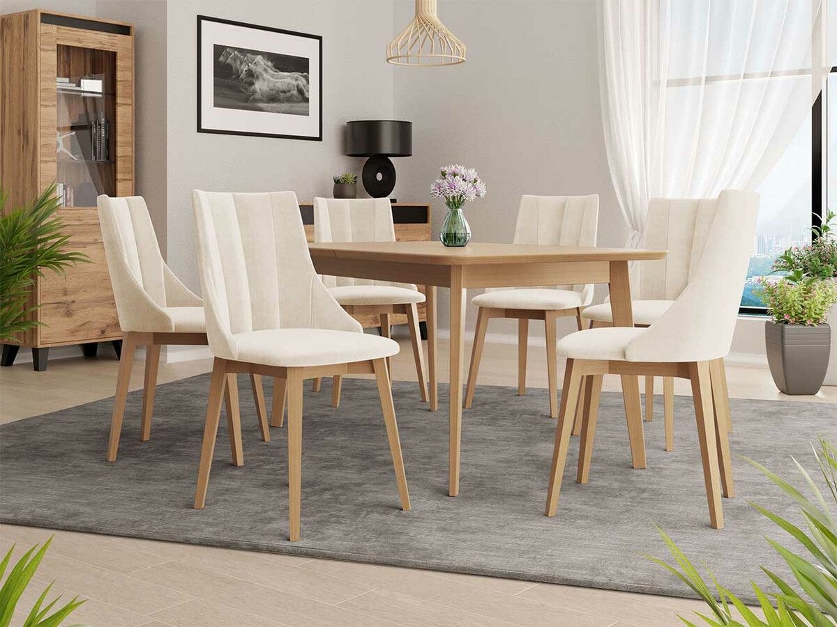 Salle à manger complète Racine 139 (Marron + Magic Velvet 2250)