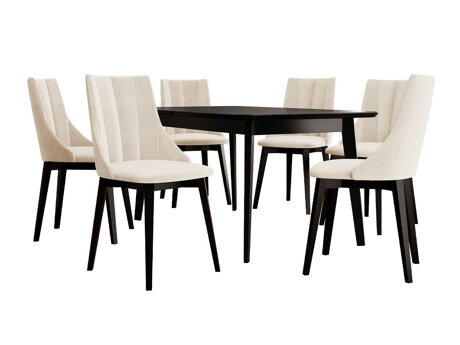 Salle à manger complète Racine 139 (Noir + Magic Velvet 2250)