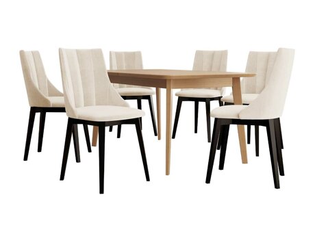 Salle à manger complète Racine 139 (Noir + Magic Velvet 2250)