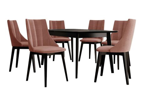 Salle à manger complète Racine 139 (Noir + Magic Velvet 2258)