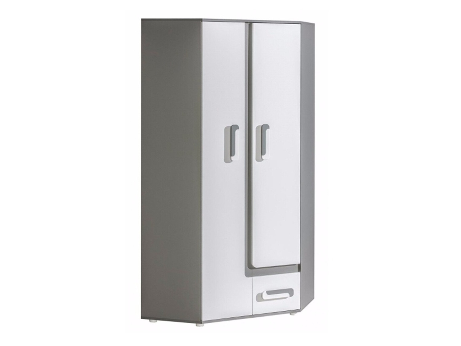 Armoire d'angle Levtala 102 (Anthracite + Blanc)