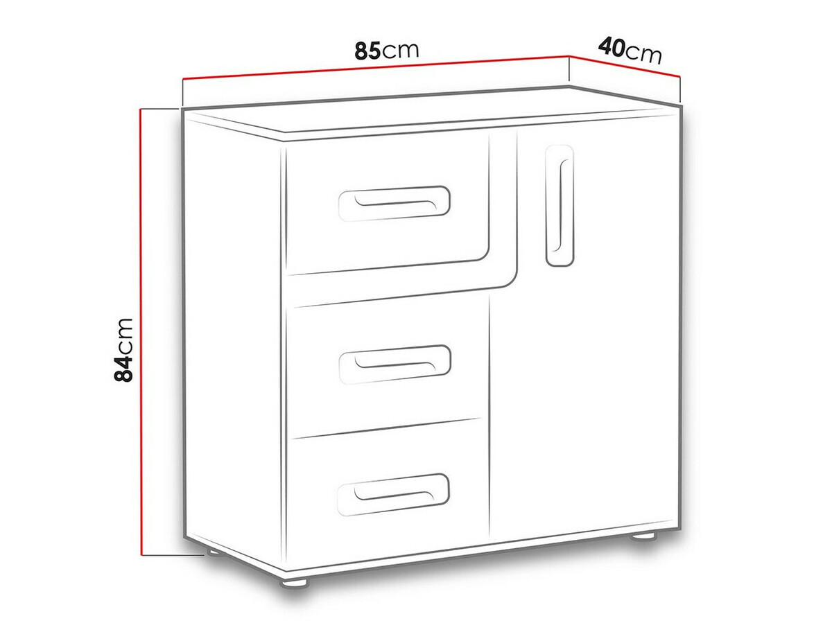 Commode Levtala 108 (Anthracite + Blanc)